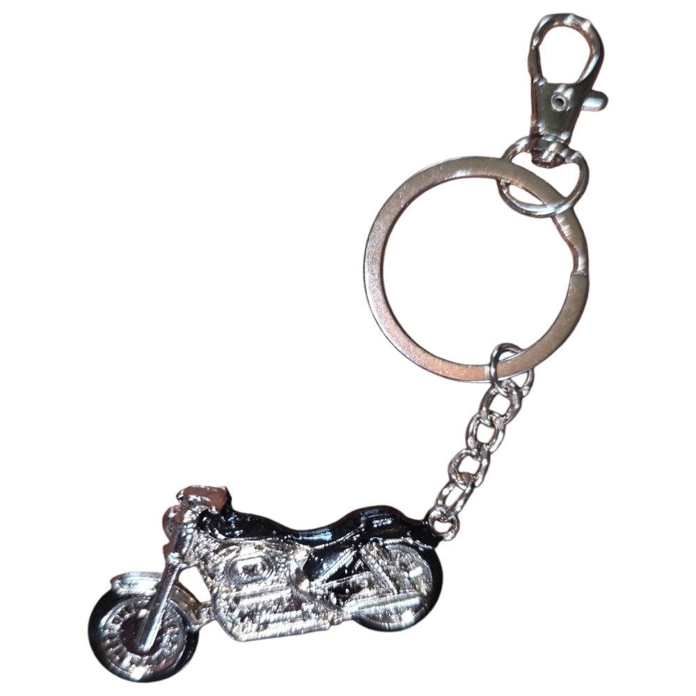Motorcycle Black and Silver Purse Charm